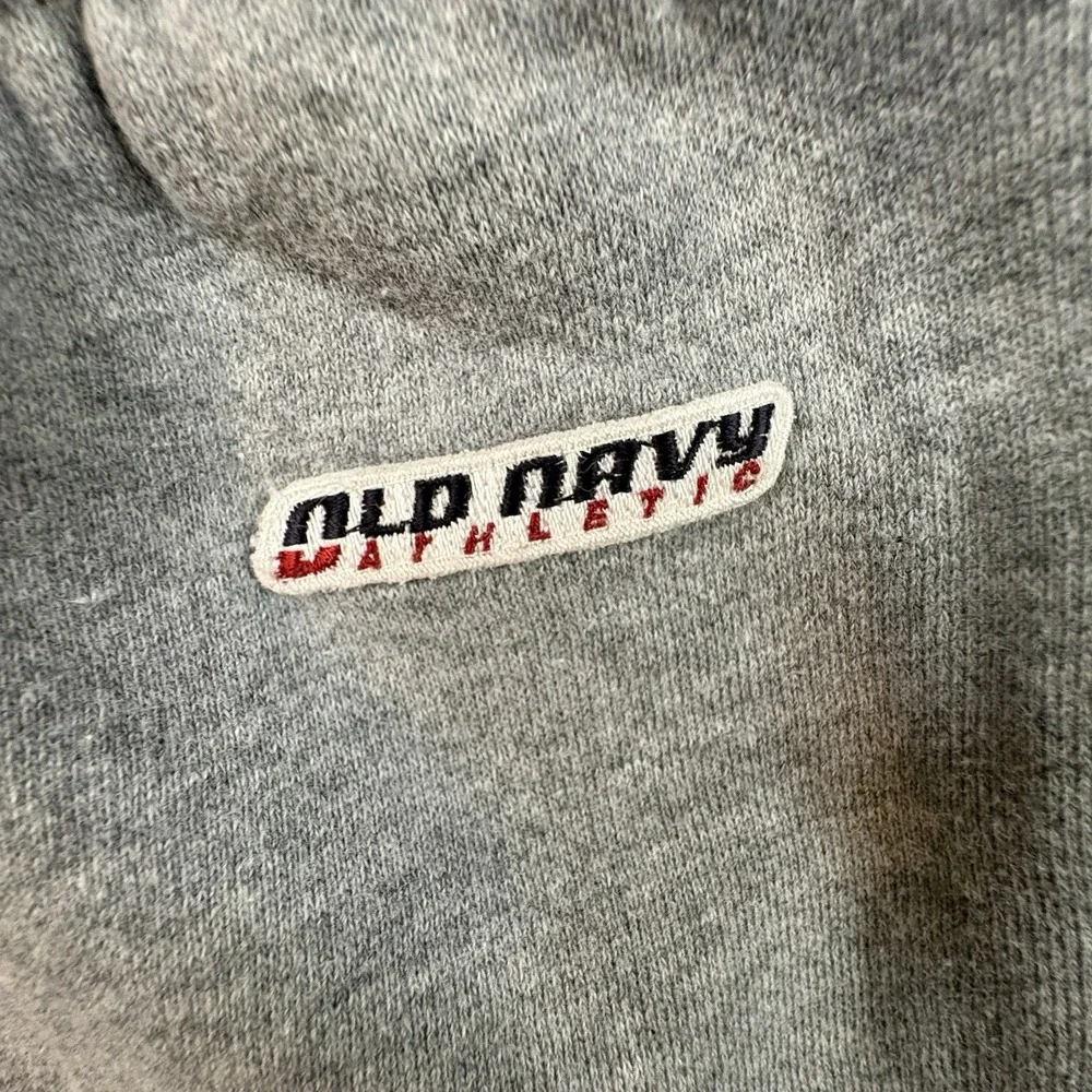 VTG Y2K Old Navy Boys M (25.5x21.5) Gray Fleece Sweatpants Joggers Elastic Waist